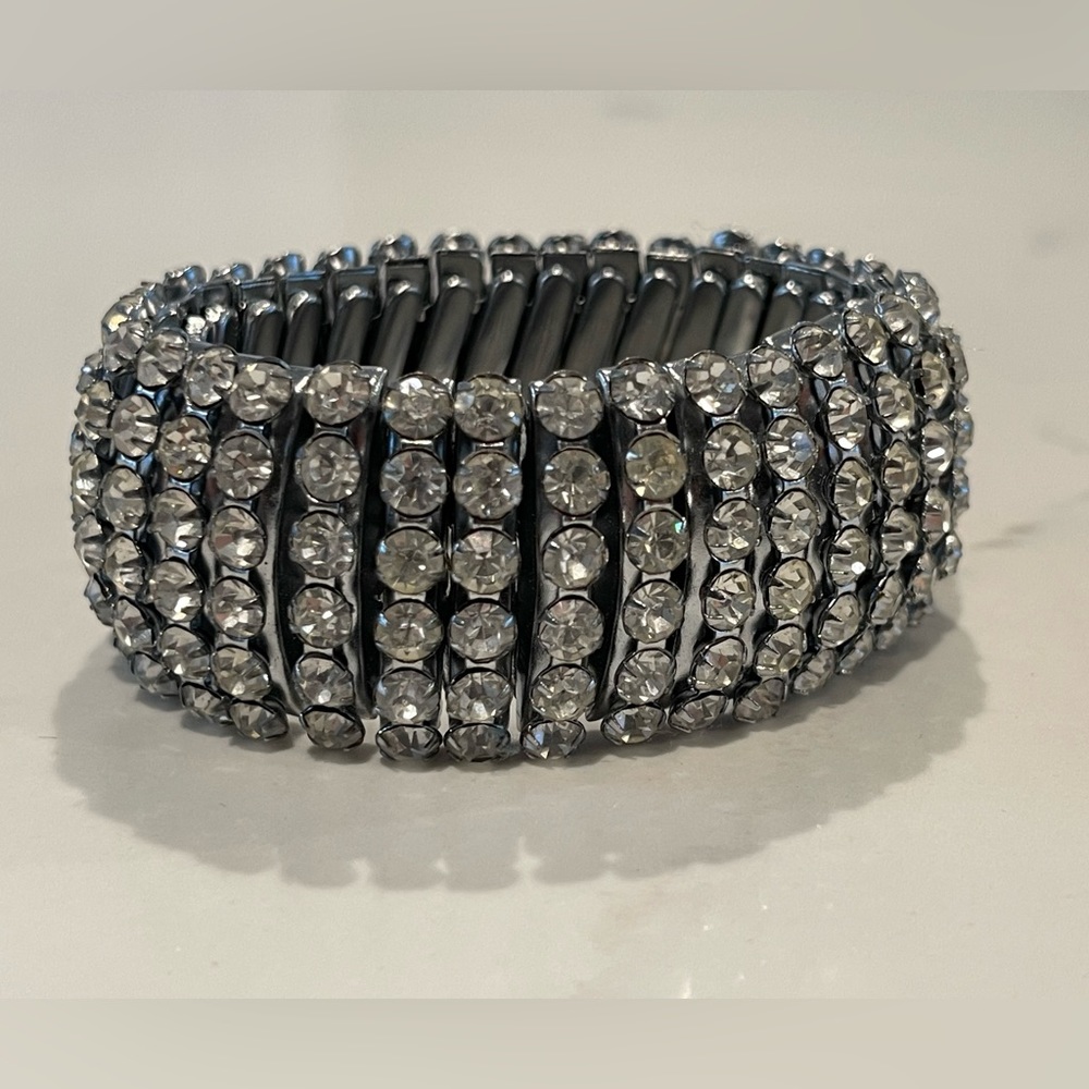 Vintage 6 Row Stretch Rhinestone Bracelet